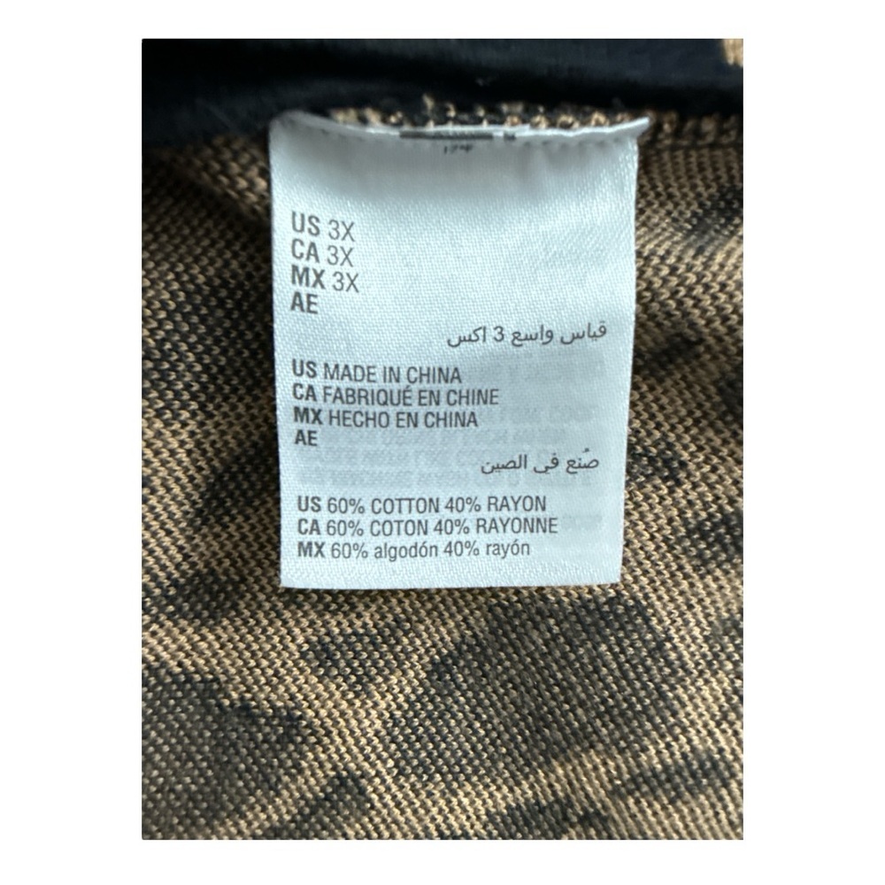 Alfani Black and Tan Animal Print Long Cardigan, 3X - Picture 6 of 9